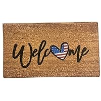 Melody Jane Dolls Houses Dollhouse Welcome Mat USA Heart Flag Hall Porch Door Step Floor Accessory 1:12
