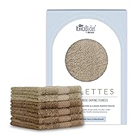 Bio Bidet TWLDRY6P CMB 100% Rayon Towel Set Highly Absorbent, Super Soft, Quick-Drying, Bidet Towelettes (6-Pack), Tan