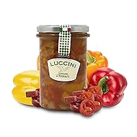 Peppers Preserved in Tomato, Oil & Vinegar Sauce - Artisanal Vegetable Preserves made in Italy - 280g / 9.87oz