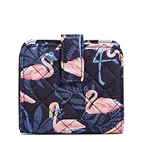 Vera Bradley Cotton Finley Small Wallet with RFID Protection, Flamingo Party
