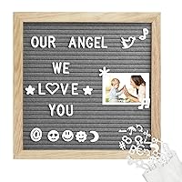 10x10 inches Changeable Felt Letter Message Board with 460 White/Black Letters 