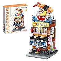 QMAN Building Blocks STEM Toys Gift Japanese City Street View Sushi Toy to Build Educational Building Bricks Set for Kids Age 6+