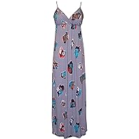 Womens Retro Pop Art Photo Print Sundress Maxi Dress