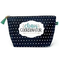 Brooke & Jess Designs Chaos Coordinator Pouch Gifts for Women Dotted Makeup Bags Cosmetic Bag Travel Toiletry Makeup Pouch Pencil Bag with Zipper Best Teacher Just Because Gifts