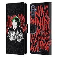 Head Case Designs Officially Licensed The Dark Knight Joker Laugh Graphics Leather Book Wallet Case Cover Compatible with Samsung Galaxy A15