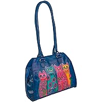 Women's Hand Painted Genuine Leather Handbag - Shoulder Bag - Hobo, by Evi's Bags. Unique, Large, Handmade Purse - Satchel - Tote. Wearable Art - Alley Cat Bag, Multicolor