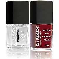 Enriched Nail Polish, RESCUE Red with TOTAL Two-in-One Top and Base Coat Set 0.5 Fluid Oz Each