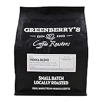 Greenberry's Coffee Co. - Vienna Blend Whole Bean - Bold, Fresh, 100% Arabica, Dark Roast Beans, 2 lbs