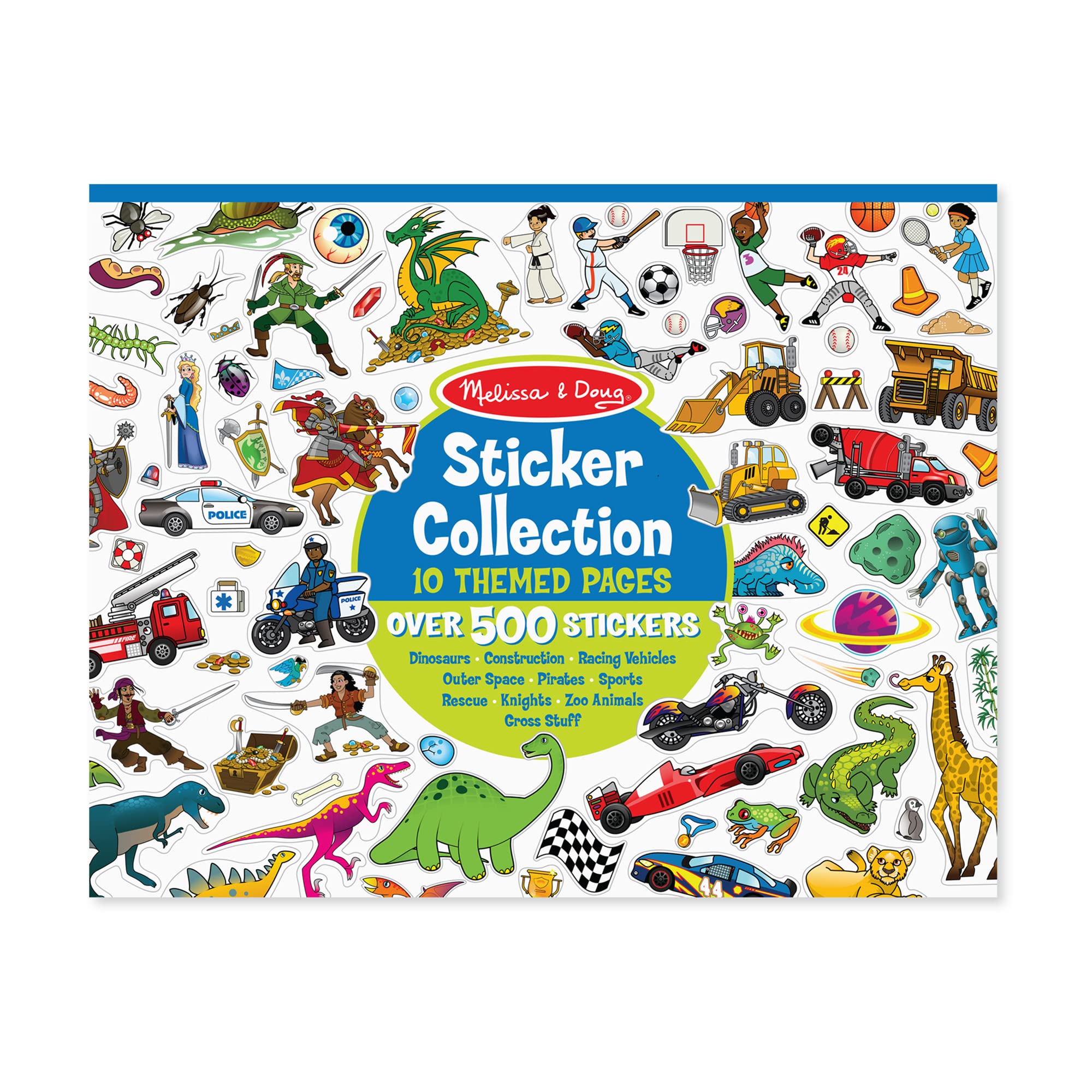 Melissa & Doug Sticker Collection Book: Dinosaurs, Vehicles, Space, and More - 500+ Stickers - Sticker Books, Arts And Crafts Activity For Kids Ages 3+