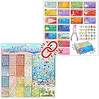 3000+PCS Kids Stickers and 160 PCS Behavior Punch Cards for Kids with Hole Puncher, Animal Stickers for Toddlers Students Teachers Adults Parent