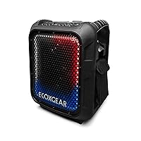 ECOXGEAR: EcoBoulder Ultra – 121dB Loud Rugged Bluetooth 5.1 Speaker, IP67 Waterproof, Drop and dustproof with Party Lights, 50+ Hours runtime, it Even Floats – Black