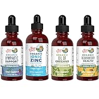 MaryRuth's Lymphatic Support Drops, Ionic Zinc Supplement, Organic Oregano Oil Herbal, & Respiratory Health Supplement, 4-Pack Bundle for Lymphatic Health, Immune Support, & Gut Health, Vegan, Non-GMO