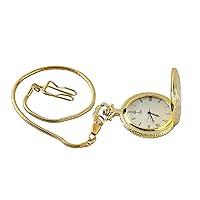 Vintage Brass Quartz Pocket Watch Chain Roman Numerals Christmas Graduation Birthday Gifts Fathers Day