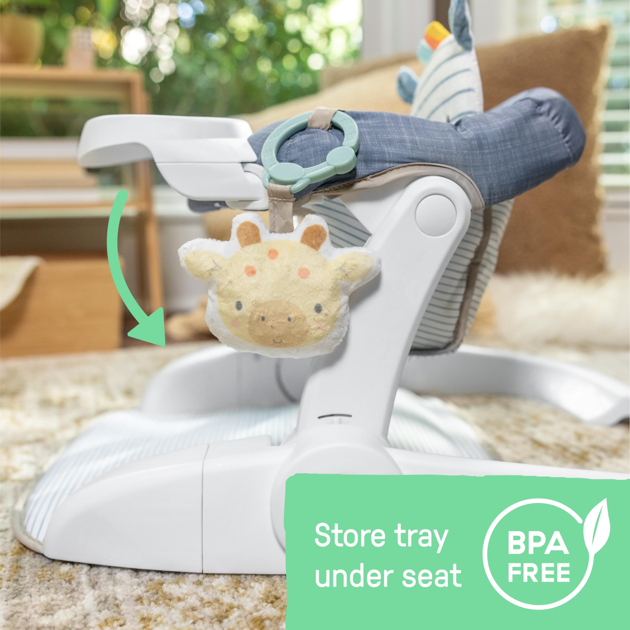 Ingenuity Prop Spot Learn-to-Sit Floor Seat for Baby, Removable Tray, 2 Linkable Toys, Tummy Time Mat, Unisex, for Ages 4-12 Months - Casi