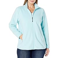 Amazon Essentials Women's Classic-Fit Full-Zip Polar Soft Fleece Jacket (Available in Plus Size), Aqua Blue, 1X