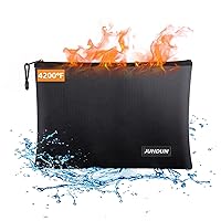 Fireproof Document Bags,14.2”x 10.0”Waterproof and Fireproof Money Bag,Fireproof Safe Storage Pouch with Zipper for A4 Document Holder,File,Cash and Tablet