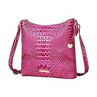 Women's PU Leather Crossbody Bags Retro Colorful Crocodile Print Design Shoulder Satchel Ladies Daily Outdoor Handbags