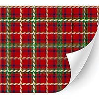 Plaid & Checker Box Patterned Adhesive Vinyl (Christmas Red Tartan, 11