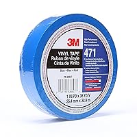 3M Vinyl Tape 471, 1 in x 36 yd, Blue, 1 Roll, Paint Alternative for Floor Marking, Social Distancing, Color Coding, Safety Marking