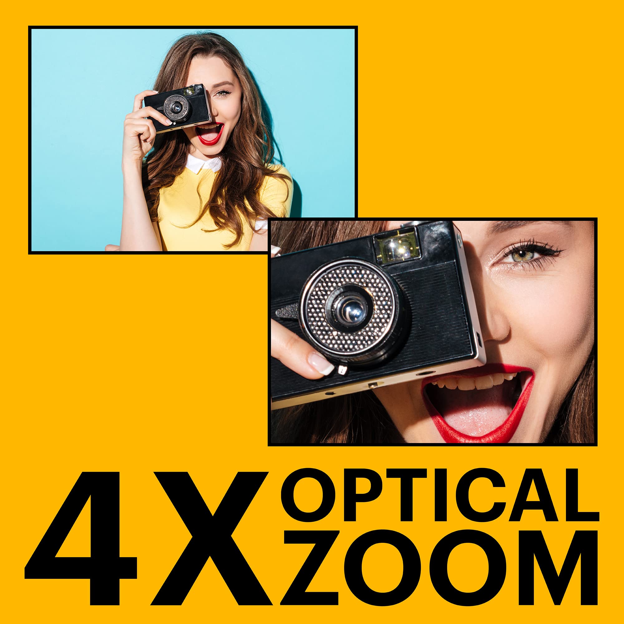 Buy KODAK PIXPRO FZ45-WH 16MP Digital Camera 4X Optical Zoom 27mm Wide  Angle 1080P Full HD Video 2.7 LCD Vlogging Camera (White)