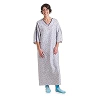 Medline Patient Blended IV Gown with Side Ties, Tranquility Print, 3X-Large - Comfortable and Durable Hospital Gowns, Pack of 12