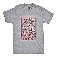 Mens in 'Za We Trust Pizza Tshirt Funny Tarot Card Pizza Slice Fortune Teller Graphic Tee