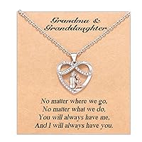 Gifts for Grandma Granddaughter, Infinity Heart Pendant Birthday Christmas Jewelry Gifts for Women Girls