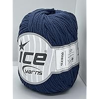 Ice Yarns Navy Blue Alara Yarn - Solid Color DK Weight Cotton Blend Yarn 50 Grams (1.75 Ounces) 140 Meters (153 Yards)