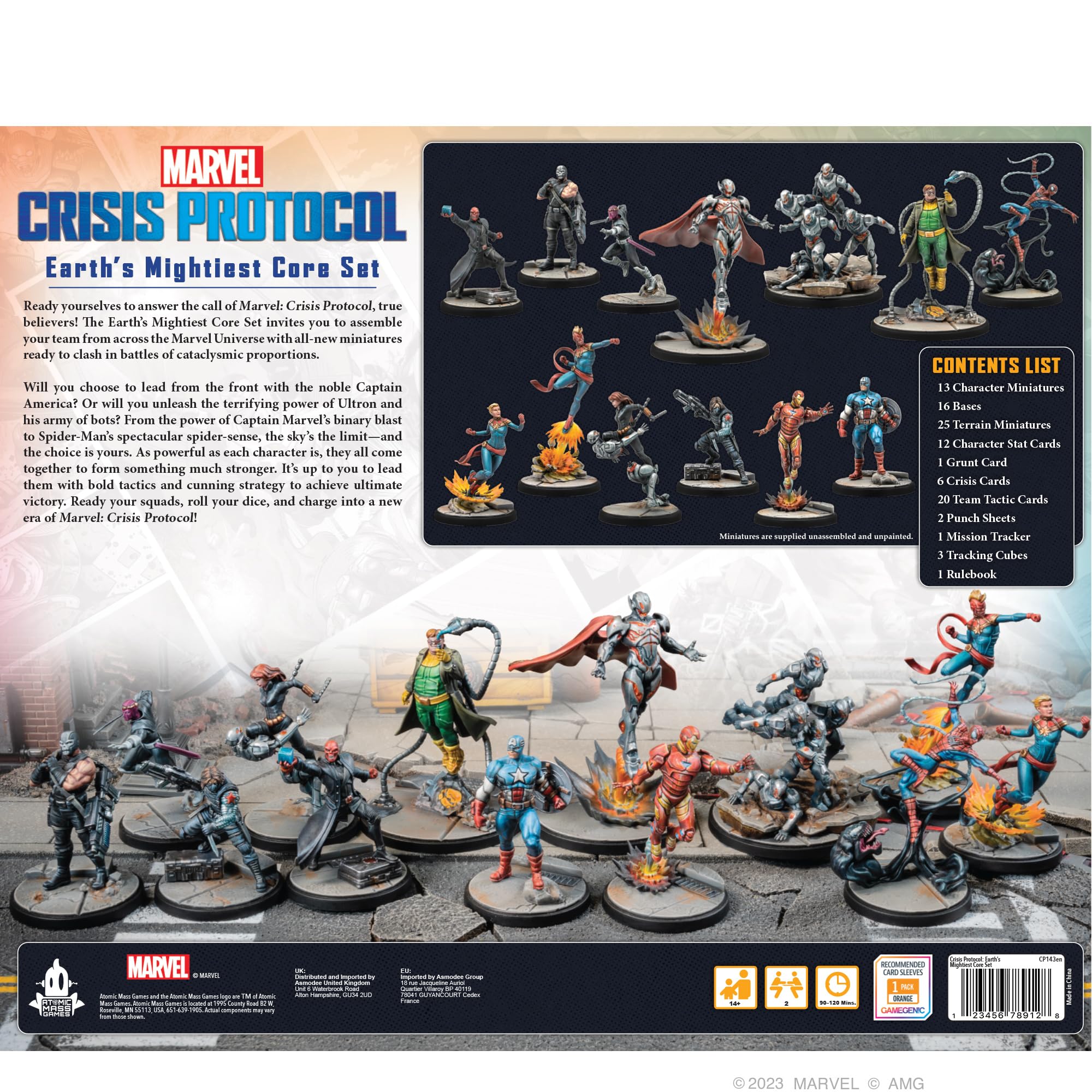 Marvel: Crisis Protocol Earth's Mightiest CORE Set - Iconic Heroes & Villains for Epic Battles! Tabletop Superhero Game, Ages 14+, 2 Players, 90 Minute Playtime, Made by Atomic Mass Games