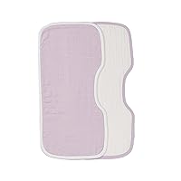 Organic Cotton Contoured Baby Muslin Burp Cloth Two Pack Set in Lavender