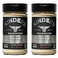 KINDERS Creamy Steakhouse, French Onion, Whiskey Apple Buttery Buffalo & Parmesan Herb are Zero Calories, Zero Fat , Vegan & Keto Friendly Kinder Seasoning - [8.7 Oz Each] BETRULIGHT Value Pack of 2 (Creamy Steakhouse)