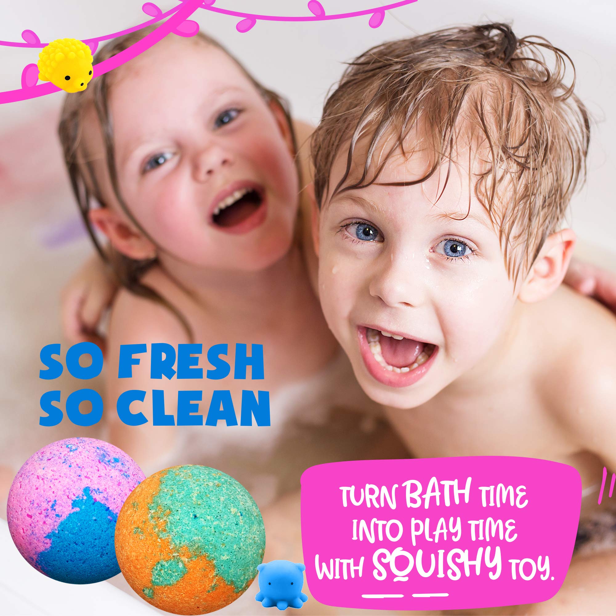 Bath Bombs for Kids with Toys Inside - Gentle and Kids Safe - Family Pack