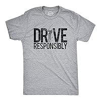 Mens Drive Responsibly Tshirt Funny Golf Father's Day Tee