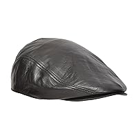 House of Leather Genuine Leather Flat Cap Newspaper Boy Ivy Lace Gatsby Golf Taxi Driver Hat