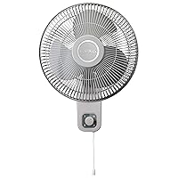 Lasko M12900 Oscillating 12 inch Wall Mount Fan for Indoor Use, Light Grey