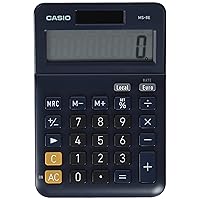 CASIO MS-8E Desktop Calculator 8 Digit Currency Conversion Rubber Feet Quick Correction Button Solar/Battery Operated,Silver