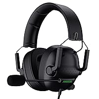 Jeecoo J50 Stereo Gaming Headset with Clear Microphone, Folding Gaming Headphones Lightweight Portable Compatible for PS4 PS5 Xbox One PC & Laptop Computer (Renewed),Black