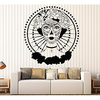 Vinyl Wall Decal Calavera Day of The Dead Symbol Mexico Rose Stickers Large Decor (1196ig) Purple