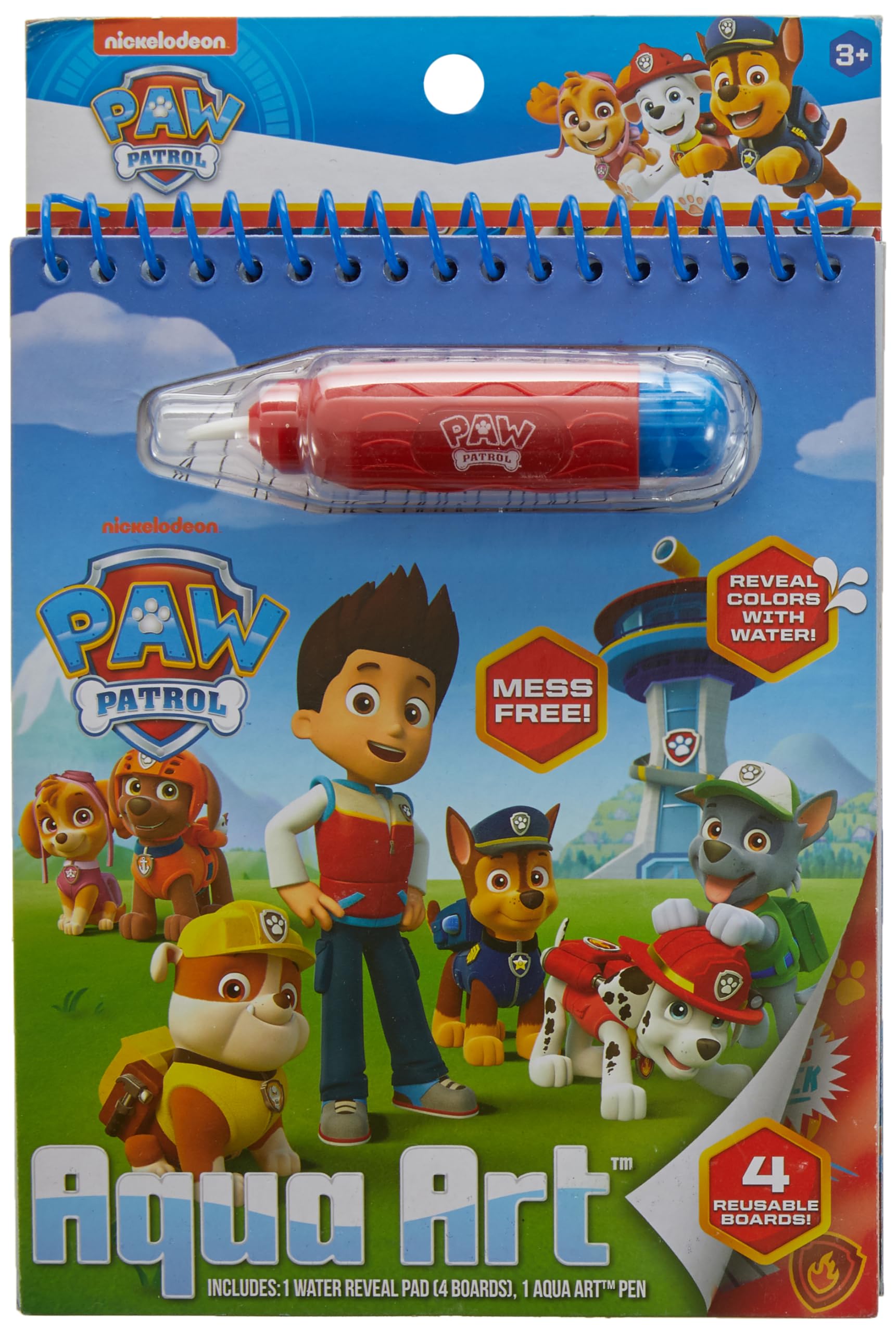 Paw Patrol Aqua Art, Includes 4 Reusable Pages of Water Art & Water Pen, Color with Water Book, Water Reveal Activity Book, Paint with Water Books, Water Doodle Book, Reusable No-Mess Art Book