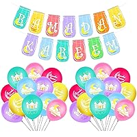 BinaryABC Eid Ramadan Kareem Latex Balloons Banner Set,Eid Decorations,Muslim Party Decorations