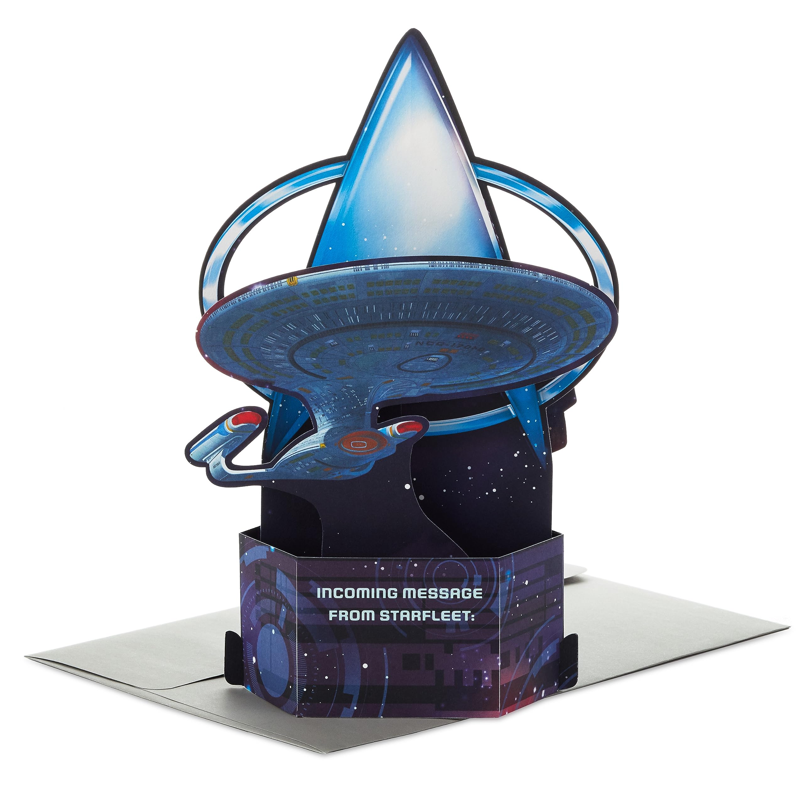 Hallmark Paper Wonder Star Trek Pop Up Card (Message from Starfleet) for Birthdays, Congratulations, Graduations