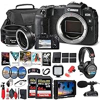 Canon EOS RP Mirrorless Digital Camera (Body Only) (3380C002) + 4K Monitor + Canon EF 50mm Lens + Pro Headphones + Mount Adapter EF-EOS R + Pro Mic + 2 x 64GB Card + Case + Filter Kit + More (Renewed)