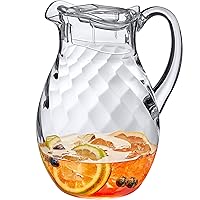 Bubbly Whirly - Acrylic Pitcher (72 oz), Clear Plastic Water Pitcher with Lid, Fridge Jug, BPA-Free, Shatter-Proof, Great for Iced Tea, Sangria, Lemonade, Juice, Milk, and More