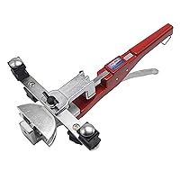 NEWTRY 90 Degree Manual Pipe Bender Portable Tube Reverse Bending Tool Machine 3/8 to 7/8 Inch for Soft Copper Tube Steel Pipe Coated Hose CT-999RF (with inch mould)