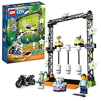 LEGO City Stuntz The Knockdown Stunt Challenge Playset, 60341 Adventure TV Series Action Toy for Kids Aged 5 Plus with Stunt Bike, Racer & Accessories