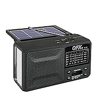 QFX R-37 6-Band (AM, FM, SW1 - SW4) Bluetooth LED Flashlight Solar Radio (2021 Model)