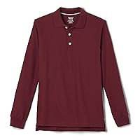 French Toast L/S Pique Polo - Burgundy, 14/16