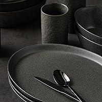 KATACHI Stoneware 32-Piece Dinnerware Set, Charcoal