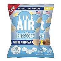 Like Air Puffcorn (Combo Pack: Cheddar & Pancake) | 2 4oz Bags | 50 Calories Per Cup | Gluten Free | Nothing Artificial