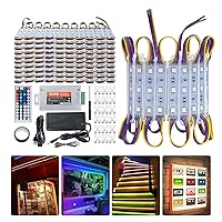 VEVOR 200PCS LED Storefront Lights, 103 ft, LED Module Lights, 5050 SMD 3-LED RGB Color Changing Window Lights with Remote Control for Business Store Window Advertising Letter Signs, IP68 Waterproof